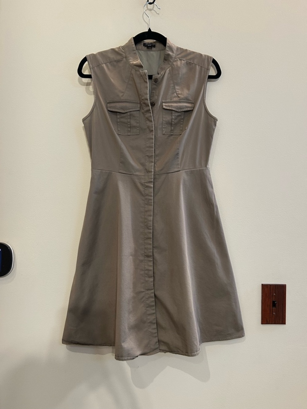 Ann Taylor Olive Khaki Green Sleeveless Utility Dress